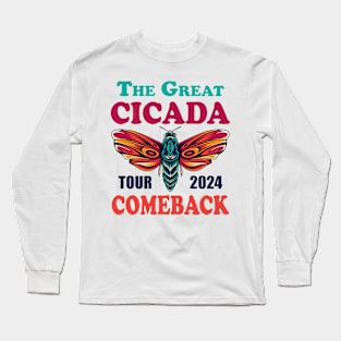 Cicada Fest 2024 Great Eastern Brood X USA 2024 Magicicada Entomology Great Cicada Insect Comeback Tour 2024 Long Sleeve T-Shirt